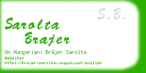 sarolta brajer business card